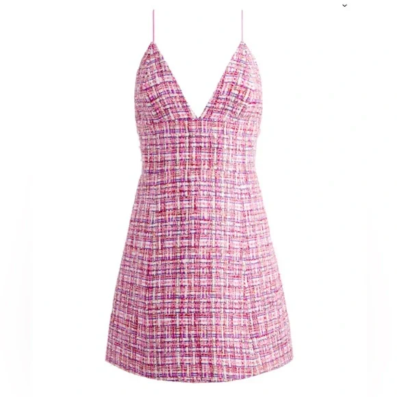 Alice + Olivia Carli Tweed Strappy Mini Dress - Picture 3 of 3